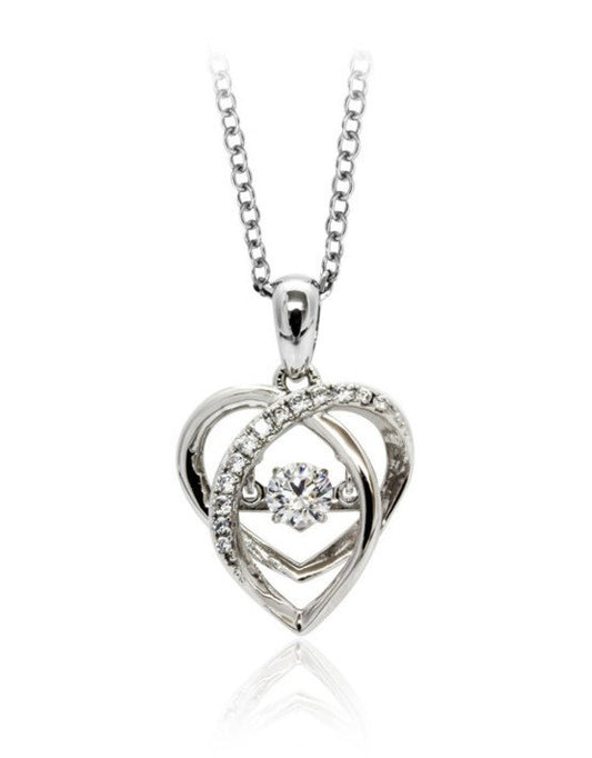 Pendentif coeur en pierre scintillante