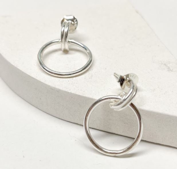 Dangle earrings with Smooth Double Wire