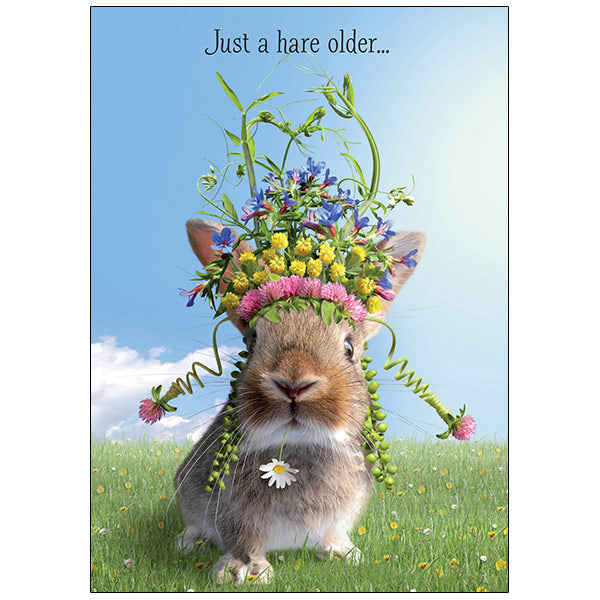Floral Hare - Birthday Card