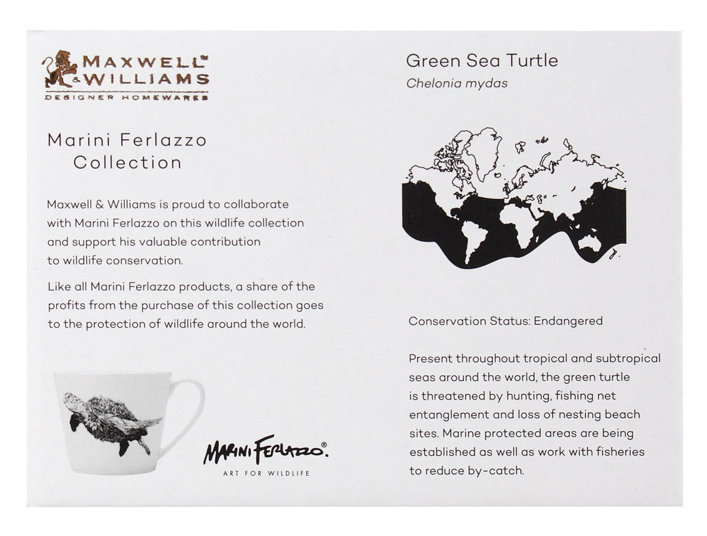 Art for Wildlife Green Sea Turtle Mug