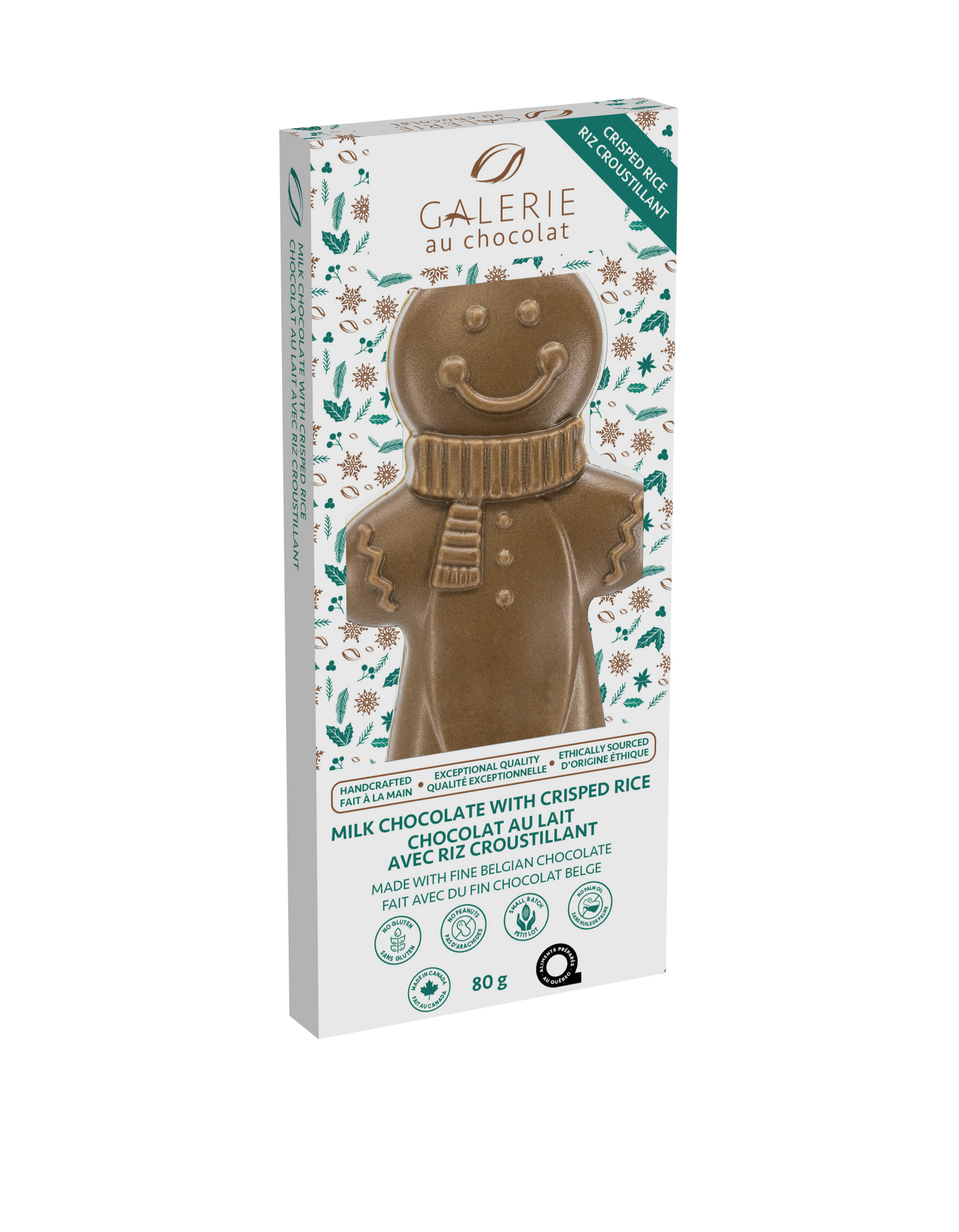 Milk Chocolate with Crisped Rice Gingerbread Man Shaped Bar
