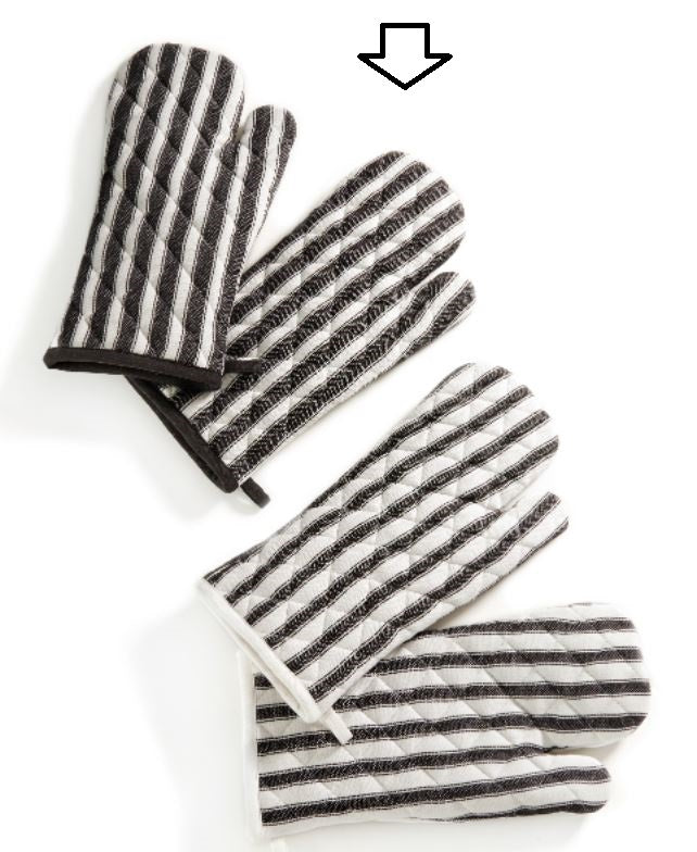 Oven Mitts Black and White