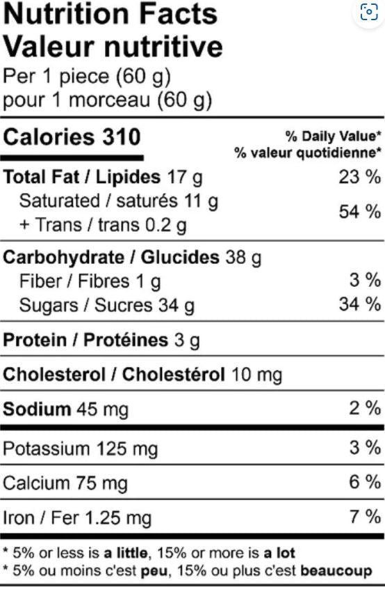 Salted Caramel Marshmallow Stick ingredients