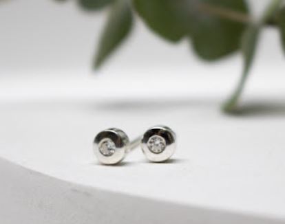Simple Stud Gemstone Earrings