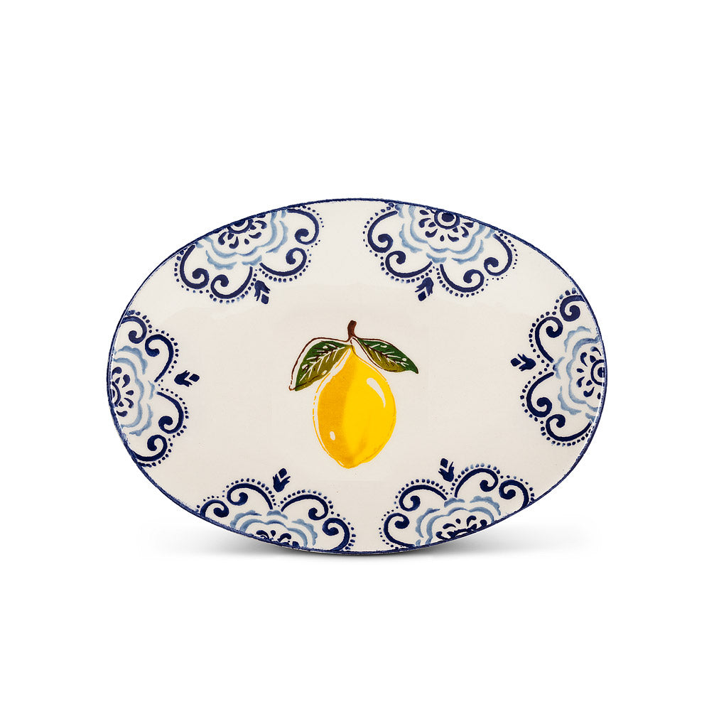 Lemon Print Medium Oval Platter