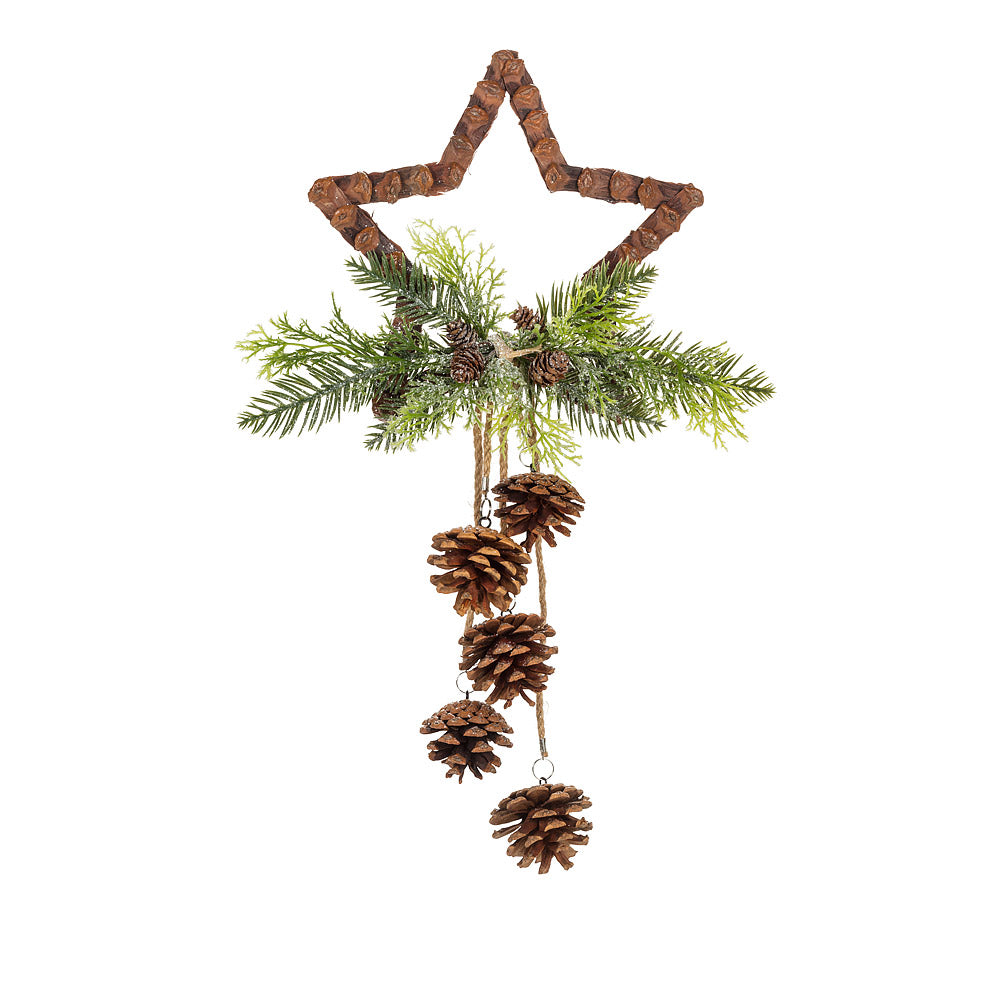 Star and Pinecone Pendant Wall Decor