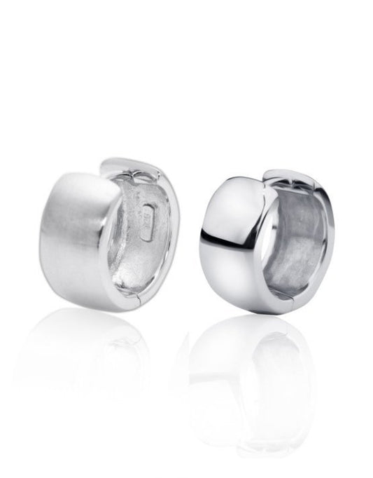 ss Huggie Rhodium Plated