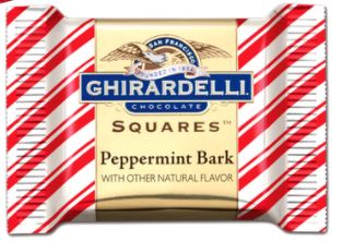 Carrés d'écorce de menthe poivrée Ghirardelli