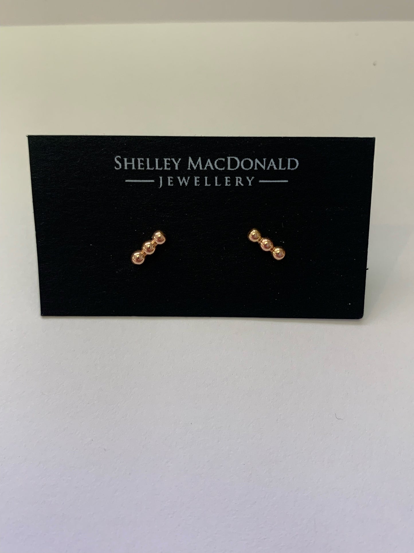 Triple Beaded Gold Filled Studs