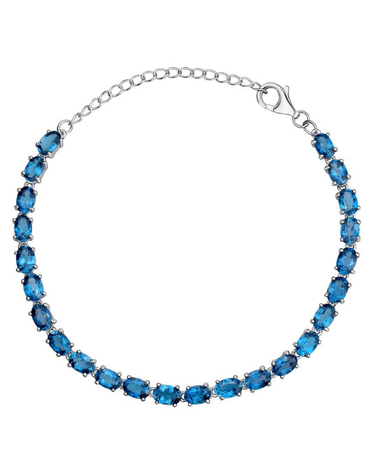 Bracelet Tennis Topaze Bleue de Londres 