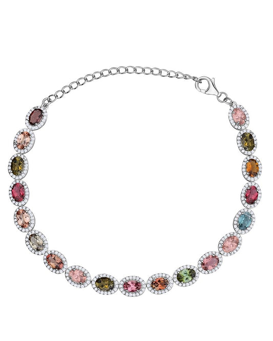 Bracelet Tennis Tourmaline et Cubic Zirconia 